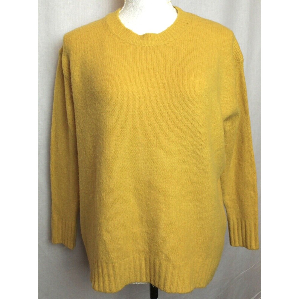 Philosophy Womens‎ High Low Sweater Size Small Yellow Crew Neck Long Sleeve